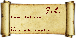 Fehér Letícia névjegykártya